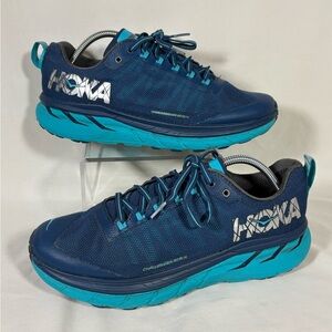 Hoka One One Navy and Teal Athletic Shoes size 10 in good condition